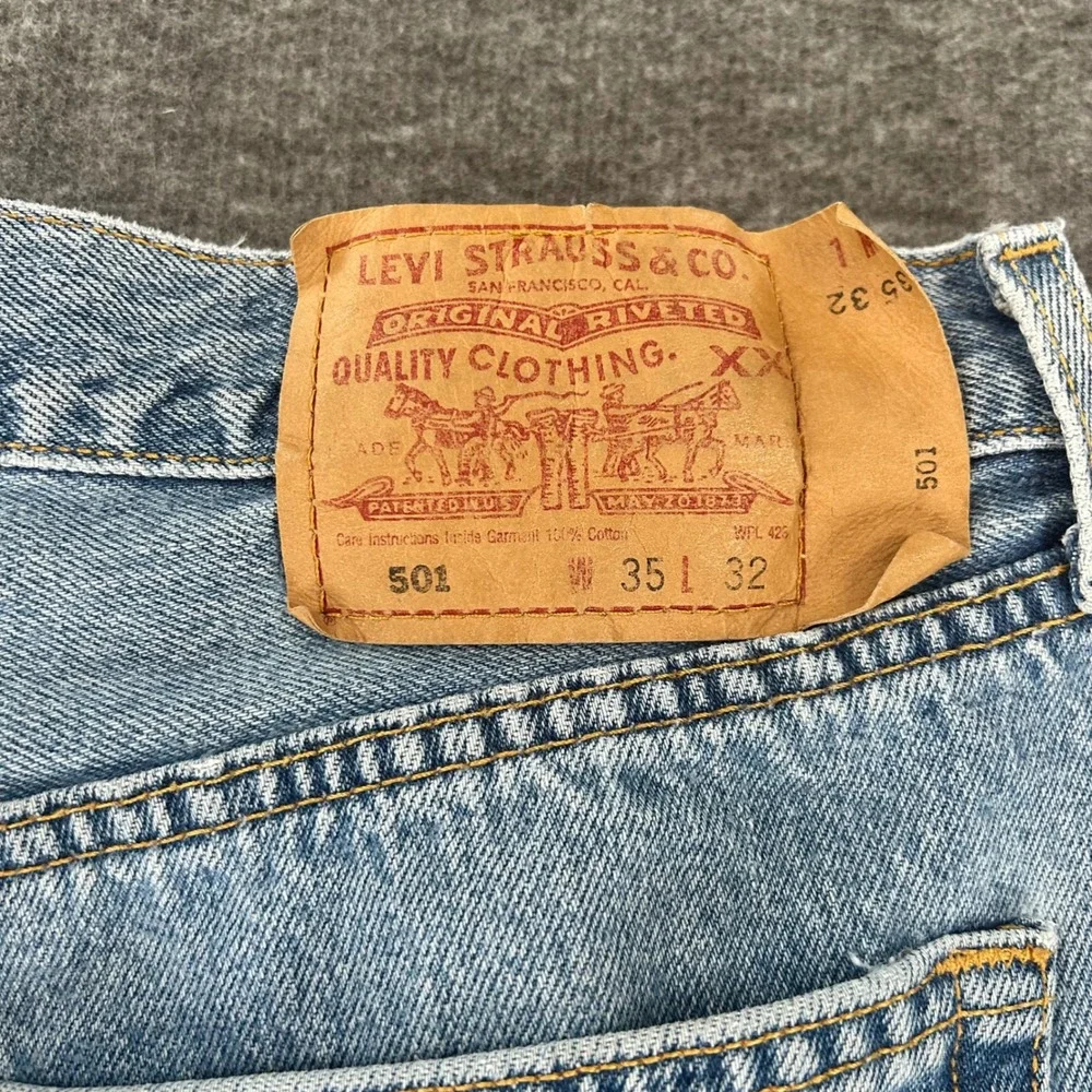 VTG Levis 501XX Mens Straight Leg Button Fly Jeans 35x32 Fits 33x30 Y2K 2002